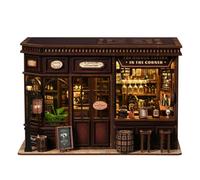 Amagogo Diy Miniature Bookend Mini Libreria Kit Modellismo Casa Angolare Taverna Set di 327 Parti con Manuale Piante Bottiglie Bicchieri Adatto per