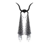 Amagogo Fascia per capelli con corna di antilope del, accessori per la testa con lungo velo a rete per travestimenti