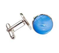 Amagogo Gemelli Uomo Gemelli da Polso Uomo Gemelli Camicia Gemelli Francesi Accessori Cerimonia con Vetro Cristallo Pianeti E Corpi Celesti Fissaggio a Barra, Blu