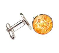 Amagogo Gemelli Uomo Gemelli da Polso Uomo Gemelli Camicia Gemelli Francesi Accessori Cerimonia con Vetro Cristallo Pianeti E Corpi Celesti Fissaggio a Barra, Sole