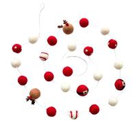 Amagogo Ghirlanda di Palline di Feltro Natalizie, Striscione da Appendere all'albero di Natale, Decorazione per Interni ed Esterni, Alce