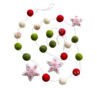 Amagogo Ghirlanda di Palline di Feltro Natalizie, Striscione da Appendere all'albero di Natale, Decorazione per Interni ed Esterni, Pentagramma