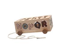 Amagogo Giocattolo di legno per impilare e ordinare le forme, per l'apprendimento precoce, per migliorare la coordinazione occhio-mano, per costruire auto, Lettere