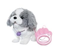 Amagogo Giocattolo per Cani Che Cammina, Cucciolo, Accessori di Colore Casuale, simulato, Morbido, per Ragazze, Animale Domestico elettronico, Bianco Grigio