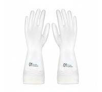 Amagogo Guanti Domestici da Cucina Antiscivolo Lavapiatti Pulizia Impermeabili in PVC E Gomma con Polsino Lungo per Protezione, S, Stampa Lettera