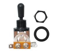 Amagogo Interruttore a levetta a 3 vie per chitarra elettrica, pratico e affidabile, ricambio per chitarra, Dado Esagonale Nero