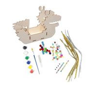 Amagogo Kit Artigianale in Legno Dragon Boat Giocattolo educativo con Vernice e Pennello Puzzle per Dragon Boat Festival Holiday Kindergarten