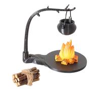 Amagogo Kit da Campeggio per falò in Miniatura per casa delle Bambole in Scala 1/12, 5 Pezzi, Scena di Vita con Ceppo di Legno per Giardino delle Fate, Micro, Style C