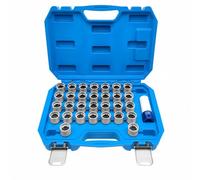 Amagogo Kit Utensili per Dadi Antifurto Ruote | Scomparti Sagomati Interni, Assortimento di Prese per Bulloni Antifurto Auto, Resistente All'ura, Manutenzione Veicoli