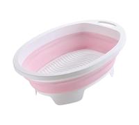 Amagogo Lavabo Lavatoio per Bucato con Asse Integrato Bacinella Multiuso Pieghevole in PP Gomma Struttura Salvaspazio Adatto a Casa Viaggio Lavanderia, Rosa