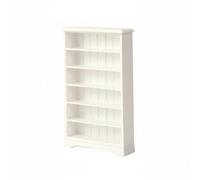 Amagogo Libreria Miniatura Scaffale Portaoggetti Ripiano Accessorio Realizzata in Legno di Betulla con Sei Scomparti Adatta per Modellismo Collezionismo Decorazione di Ambienti Dollhouse, Bianco