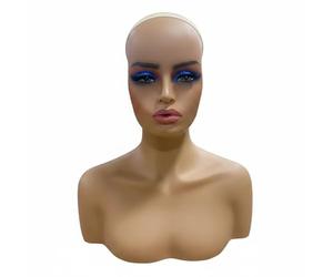 Amagogo Manichino Donna Parrucca Busto Espositivo Testa per Parrucche Testa Modello Supporto Basetta Presentazione Chiara E Attraente Pelle Realistico Adatto a Creatori in Negozi Online