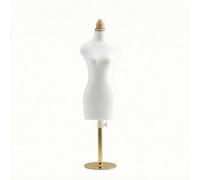 Amagogo Manichino per Insegnamento Busto Regolabile Supporto Rotondo Corpo Uniforme Materiale Espanso Adatto a Atelier Scuola Laboratorio Presentazione , 1/2 Disco Oro + Coperchio In Legno