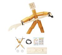 Amagogo Marionette da Scherma in Legno Gioco Bamboo Man Battle Fun Tavolo in Legno Giochi da Battaglia Bambola da Tirare Fai da Te Burattino da Dito in bambù, Strumento di Legno