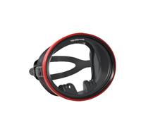 Amagogo Maschera da Sub con Lenti Rinforzate Occhiali da Nuoto Visore da Immersione Guarnizione in Silicone Cinturino con Fibbie Ampia Design Avvolgente , Nero, Rosso