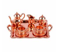 Amagogo Miniature per Casa Delle Bambole Lucido | Realistico, Servizio da Tè per Bambole, Decorato, Rosso