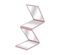 Amagogo Mirror pieghevole specchio di bellezza vanità specchio compatto bellezza portatile portatile a lati per lo styling di toelettatura, Rosa
