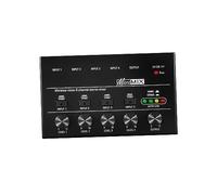 Amagogo Mixer audio a 4 canali Attrezzatura per la registrazione musicale Mini equalizzatore da 6,3 mm Console di missaggio Mixer stereo per computer club, Nero