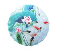 Amagogo Ombrello cinese in carta oleata, versatile, accessorio per costumi, danze classiche, 82 cm, per feste, matrimoni, addio al nubilato, bomboniere, Pescare