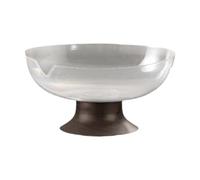 Amagogo Pedestal Fruttiera Centrotavola con Piedistallo Ciotola Decorativa Vassoio Portafrutta Pet AntiGraffio Stabile Adatta a Cucina Soggiorno Sala da Pranz, Bianco