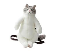 Amagogo Peluche con Zaino per Gatto Peluche Giocattolo Animale per Che Frequenta Gli Sport All'aperto, Bianco