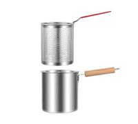 Amagogo Pentola per friggitrice in acciaio inox con filtro per olio, Senza Pinze