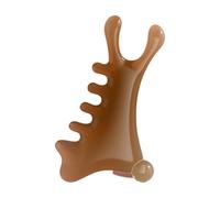 Amagogo Pettine massaggiante Guasha, massaggiatore compatto multifunzionale in resina leggero per raschiare i capelli del cuoio capelluto per testa, naso, Marrone