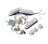 Amagogo Pickup Elettrico per Chitarra Set Cablaggio Microfono Singolo Potenziometri E Manopole Montaggio Plug And Chitarre Standard Adatto Chitarra Riparazioni Fai da Te Principianti, Bianco