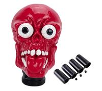 Amagogo Pomello del cambio manuale a forma di teschio, pratico accessorio per sostituire le parti dell'automobile, pomello del cambio in resina a forma di, Rosso
