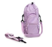 Amagogo Porta Bottiglia Termico Isolato Borsa Tracolla Portabevande Custodia Bottiglia Sacca Termica con Tasca Frontale E Coulisse in Poliestere Impermeabile, Viola, Viola