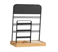 Amagogo Porta Gioielli Robusto, Contenitore per Regali, espositore per Bagno, Decorazione per la casa, per vendere Braccialetti, scrivania, dormitorio, Nero