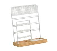 Amagogo Porta Gioielli Robusto, Contenitore per Regali, espositore per Bagno, Decorazione per la casa, per vendere Braccialetti, scrivania, dormitorio, Bianco