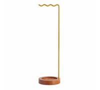 Amagogo Porta Pennello Calligrafico Porta Pennelli Supporto Pennello Stand Pennello con Supporto Metallico E Tazza Trasparente per Setole Umide Protezione Del Tavolo E Stabilità Adatto a, Oro