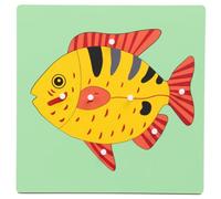 Amagogo Puzzle Child-Centered con Manopole Sicuro Gioco Educativo Resistente Giocattolo per Casa, Pesce