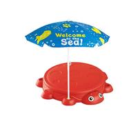 Amagogo Sabbiera con Coperchio e ombrellone, vaschetta per la Sabbia per Bambini con Copertura, Gioco sensoriale per, Coccinella