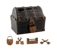 Amagogo Scrigno del Tesoro dei Pirati, Giocattolo, Decorazione Pirata, con Lucchetto e Chiave, Scatola portagioie, per Giochi, Rame