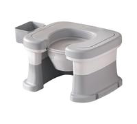 Amagogo Sedile WC accovacciato Sedile WC accovacciato Sedile WC rialzato antiscivolo Sedile WC Sedile WC per bambini Donna ferita Persone disabili, Bianco grigio
