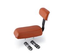 Amagogo Seggiolino per Bicicletta con Cuscino, Marrone, V3 Super Morbido 7cm con Schienale E Barra Poggiapiedi in Alluminio