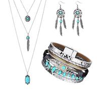 Amagogo Set di 3 collane Girocollo Lunghe in Lega, Etniche, perfette per Ragazze Adolescenti, Sorelle e