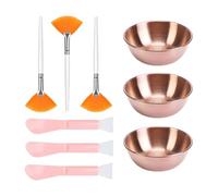 Amagogo Set di ciotole per miscelare maschere per il viso, ciotole per il viso, kit di pennelli per maschere per il viso per creme, prodotti per la cura della, Oro Rosa