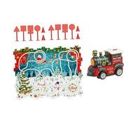 Amagogo Set di gioco di puzzle con trenino di Natale, creativo, giocattoli da costruzione di vagoni ferroviari, giocattoli con trenino di Natale per regali di, 25 Pezzi