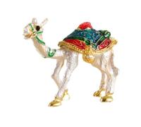 Amagogo Simpatica Statuetta di Cammello, portaoggetti per organizzare Anelli e Orecchini, Souvenir, Decorazioni per Il, Scatola portagioie Smaltata da, Bianco