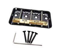 Amagogo Sostituzione della chitarra elettrica a ponte corto fisso con cordiera in metallo leggero in ottone a 3 selle a 6 corde, Nero