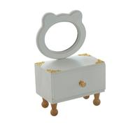 Amagogo Specchio da trucco con cassetto, organizer in legno per prodotti di bellezza, articolo per la casa, Specchio a Forma di Orso