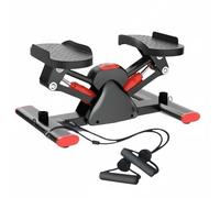 Amagogo Stepper Laterale Macchina Esercizi Gambe Stepper Compatto Cardio Allenatore per Interno con Telaio in Acciaio Resistenza Idraulica E Elastici Adatto per, Nero, Rosso