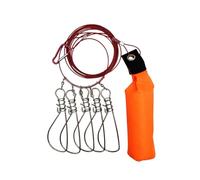Amagogo Stringer da Pesca Stringer per Pesce Blocco per Pesce Supporto per Pesca con Fibbia per Pesce Vivo in Acciaio Inossidabile per Pesci di Grandi, Arancione 5m