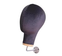 Amagogo Supporto per cappelli modello testa manichino da parete multiuso, altezza 11 pollici, in velluto, per uso aziendale, facile da installare, Nero