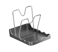 Amagogo Supporto per coperchio di pentola, poggia cucchiaio, facile da pulire, multifunzionale, salvaspazio, pratico portautensili, porta coperchi per il, Tenere 2 Coperchi di Pentola