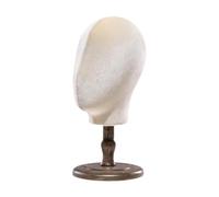 Amagogo Supporto per parrucca Testa di manichino Modello Salone Prop Display Styling Home Salon Cappello Display Testa di manichino per cappelli Cappellini, con Base Marrone
