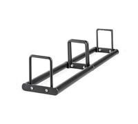 Amagogo Supporto Pesi Piastra Bilanciere Porta Dischi Rastrelliera Orizzontale Acciaio Nero Cornice Bullonata a Due Barre per Stoccaggio Sicuro Adatto per